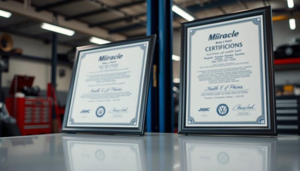 Miracle Body and Paint certifications Miracle Body and Paint certifications