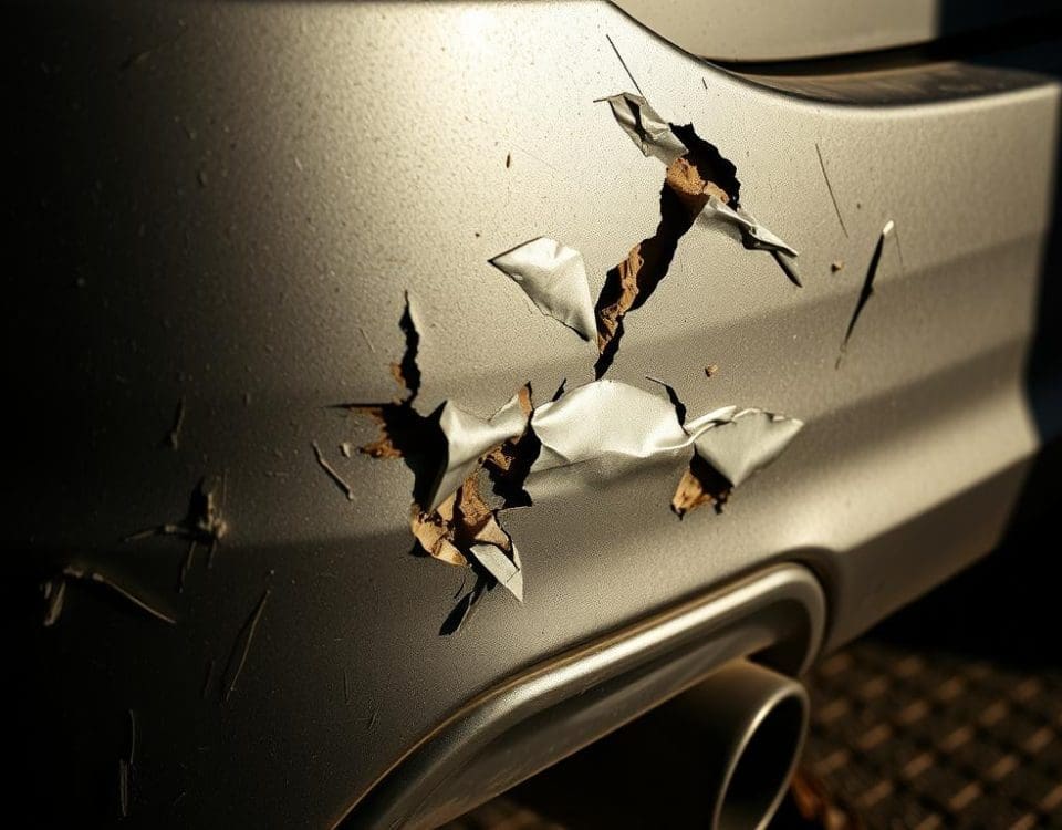 Rear-end collision damage