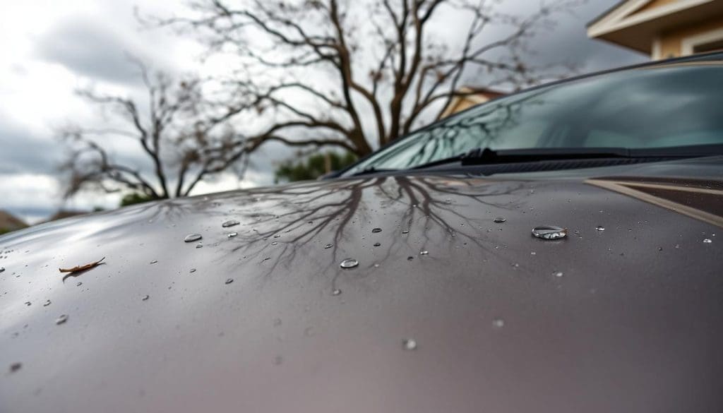 wind damage on car wind damage on car