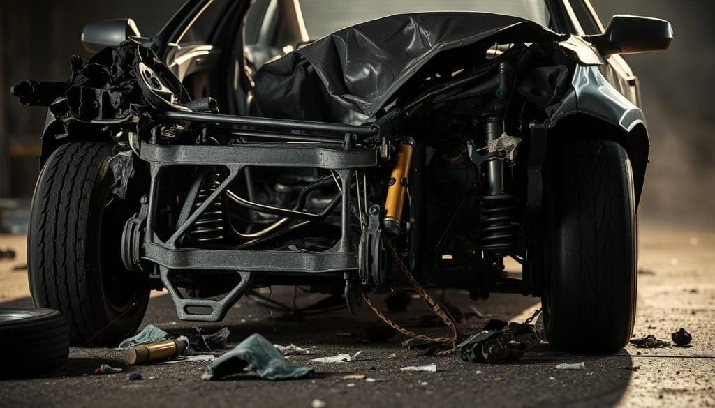 car frame damage collision impact car frame damage collision impact